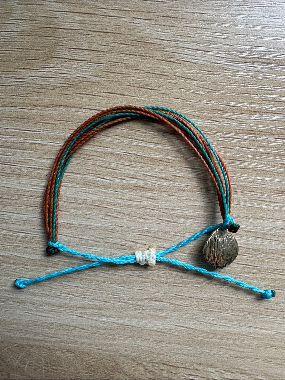 Hand Crafted Waxed Brazillian Cord Charm Bracelet